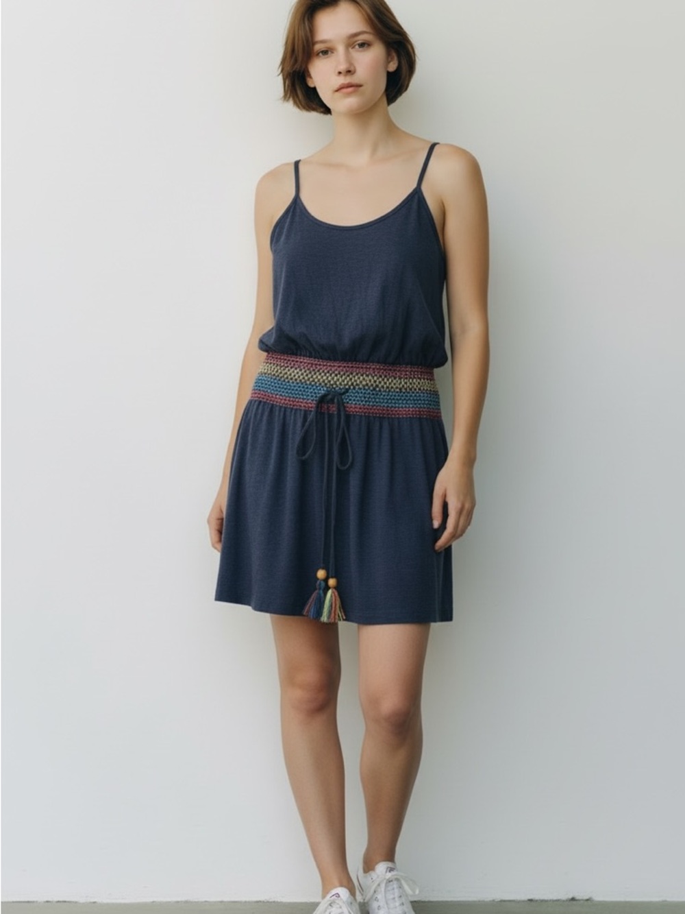 Soluna Swim Navy Cover up with Spaghetti Straps Size Small